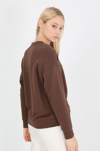 JOHN FRANK WOMAN SPORTS&LOUNGEWEAR CHIC COC SWEATSHIRT KAHVE - 2